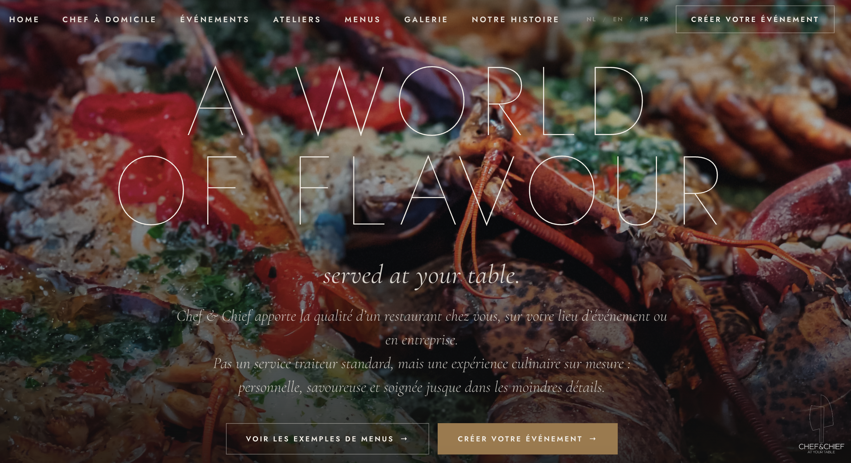 Chef and Chief trilingual website - private dining Brussels